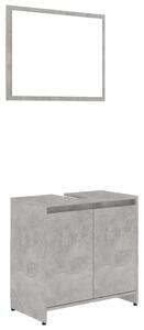 VidaXL Set kupaonskog namještaja od iverice siva boja betona