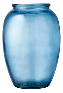 Bitz Kusintha plava staklena vaza, ø 14 cm