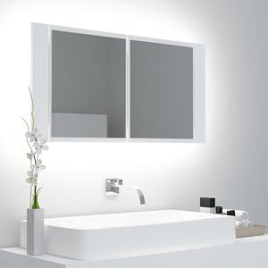 VidaXL LED kupaonski ormarić s ogledalom bijeli 90 x 12 x 45 cm