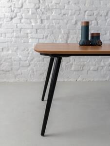 Blagovaonski stol od jasenovog drveta s crnim nogama Ragaba Contrast, 180 x 90 cm