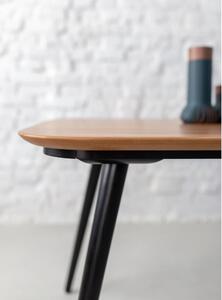 Blagovaonski stol od jasenovog drveta s crnim nogama Ragaba Contrast, 180 x 90 cm