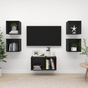 VidaXL 5-dijelni set TV ormarića crni od iverice