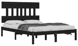 Okvir za krevet od masivne borovine crni 140 x 200 cm