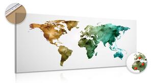 Slika na plutu šareni poligonalni zemljovid svijeta