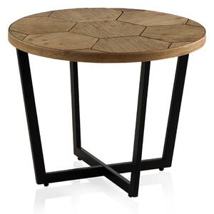 Konferencijski stol s crnom željeznom strukturom gusjela saća, ⌀ 59 cm