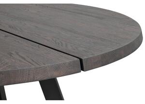 Tamnosmeđi okrugli blagovaonski stol od hrastovog drveta Rowico Freddie, ø 160 cm