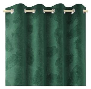 Zelena zavjesa s baršunastom površinom AmeliaHome Peacock, 135 x 250 cm