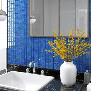 VidaXL Pločice s mozaikom 11 kom plave 30 x 30 cm staklene