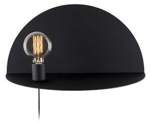 Crna zidna svjetiljka s policom Homemania Decor Shelfie