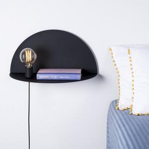 Crna zidna svjetiljka s policom Homemania Decor Shelfie