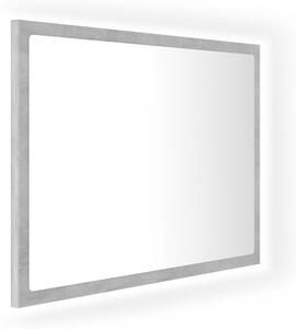 VidaXL LED kupaonsko ogledalo siva boja betona 60x8,5x37 cm akrilno