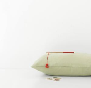 Dječja zelena lanena jastučnica Linen Tales Nature, 40 x 60 cm