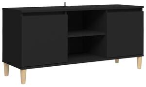 VidaXL TV ormarić s nogama od masivnog drva crni 103,5 x 35 x 50 cm
