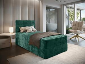 Tapecirani krevet boxspring GLORIEN VELVET 90x200 cm tamnozelena Madrac: Bonell opružni madrac