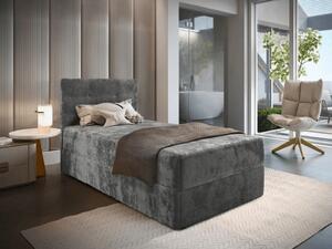 Tapecirani krevet boxspring GLORIEN VELVET 90x200 cm siva Madrac: Bonell opružni madrac