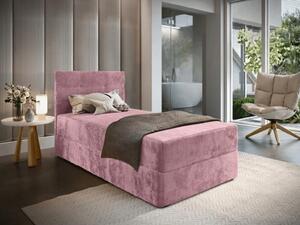 Tapecirani krevet boxspring GLORIEN VELVET 90x200 cm ružičasti Madrac: Bonell opružni madrac