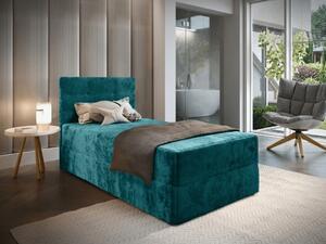 Tapecirani krevet boxspring GLORIEN VELVET 100x200 cm tirkizna Madrac: Bonell opružni madrac