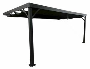 Pergola za terasu Alicante 3x5 antracit boje, zidna, Garden Point