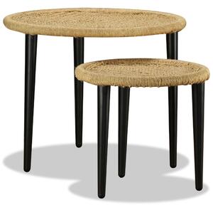 VidaXL 2-dijelni set stolića za kavu od prirodne jute