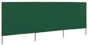 VidaXL Vjetrobran s 3 panela od tkanine 400 x 120 cm zeleni