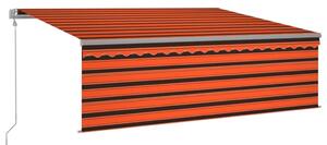 VidaXL Automatska tenda na uvlačenje s roletom 4x3 m narančasto-smeđa