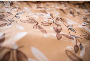 Brown-beige posteljina od pamučne posude pamuka Brenda, 140 x 200 cm