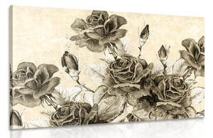 Slika vintage buket cvijeća u sepijastom tonu