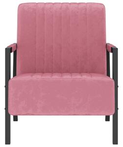 VidaXL Fotelja od baršuna ružičasta