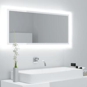 VidaXL LED kupaonsko ogledalo visoki sjaj bijelo 100x8,5x37 cm akrilno