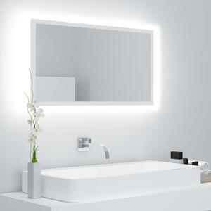 VidaXL LED kupaonsko ogledalo bijelo 80x8,5x37 cm konstruirano drvo