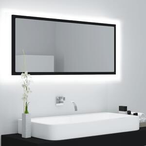 VidaXL LED kupaonsko ogledalo crno 100x8,5x37 cm akrilno