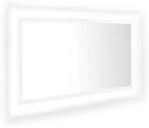VidaXL LED kupaonsko ogledalo visoki sjaj bijelo 80x8,5x37 cm akrilno