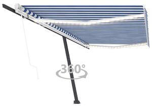 VidaXL Automatska tenda sa senzorom LED 500 x 350 cm plavo-bijela