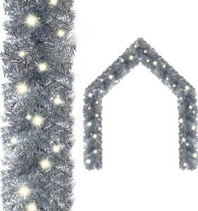 VidaXL Božićna girlanda s LED svjetlima 10 m srebrna