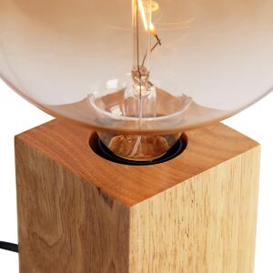 Ruralna stolna svjetiljka prirodno drvo uklj. LED G170 - blok