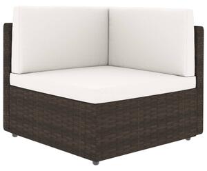 VidaXL Modularna kutna sofa od poliratana smeđa