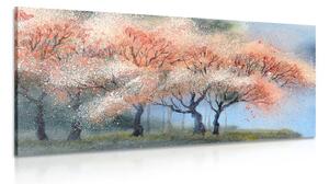 Slika akvarelna rascvjetana stabla