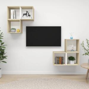 VidaXL 4-dijelni set TV ormarića bijeli i boja hrasta od iverice