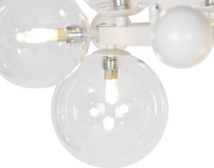 Art Deco viseća lampa bijela s prozirnim staklom 12 lampica - David