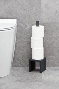 Crni stalak za toaletni papir od hrastovog drveta Wireworks Cosmos