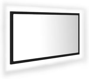 VidaXL LED kupaonsko ogledalo crno 80x8,5x37 cm akrilno