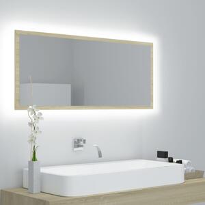 VidaXL LED kupaonsko ogledalo boja hrasta sonome 100x8,5x37 cm akrilno