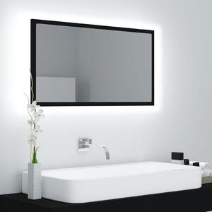 VidaXL LED kupaonsko ogledalo crno 80 x 8,5 x 37 cm konstruirano drvo