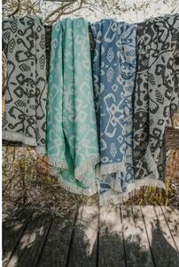 Tamnozeleni pokrivač s udjelom pamuka Euromant Summer Linen, 140 x 180 cm