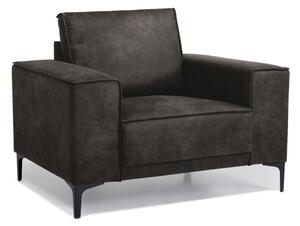 Antracit siva fotelja od imitacije kože Scandic Copenhagen Preston