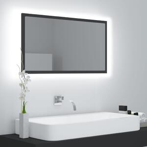 VidaXL LED kupaonsko ogledalo sivo 80 x 8,5 x 37 cm konstruirano drvo