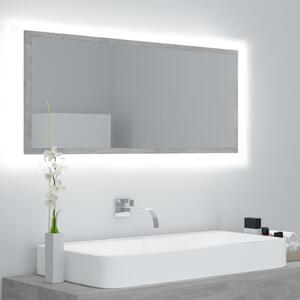VidaXL LED kupaonsko ogledalo siva boja betona 100 x 8,5 x 37 cm drvo