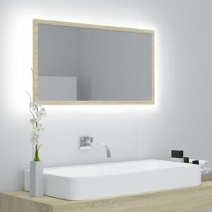VidaXL LED kupaonsko ogledalo boja hrasta sonome 80x8,5x37 cm iverica
