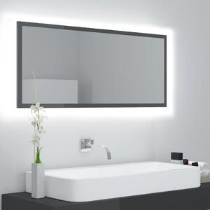 VidaXL LED kupaonsko ogledalo visoki sjaj sivo 100x8,5x37 cm iverica