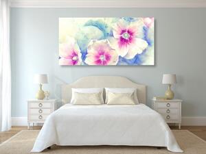 Slika cvijeće u ružičastoj boji akvarel